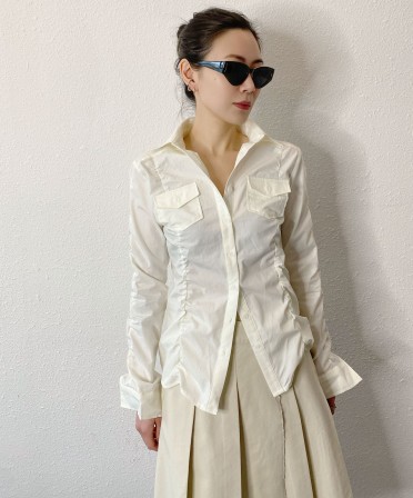 White Wrinkle Shirt #250215